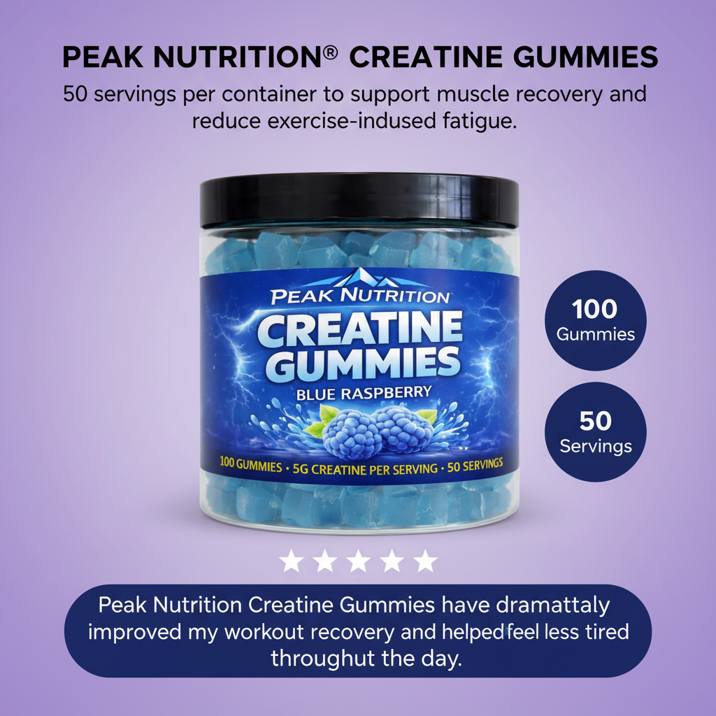Peak Nutrition Creatine Gummies with Both Badges